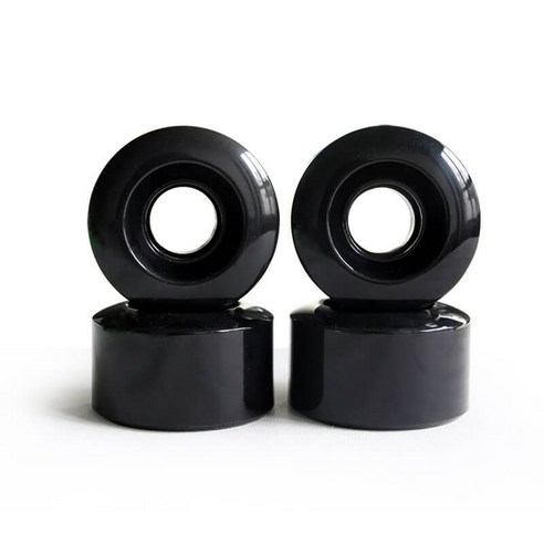 Retemporel 4 개 스케이트 보드 휠 롱 78A 저소음 내마모성로드 필드 70 + 스프링 백 55X32Mm (블랙), 검정