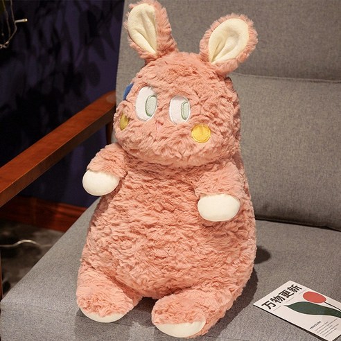 앤티키 눈치보는동물3종 캐릭터 바디필로우, 분홍토끼