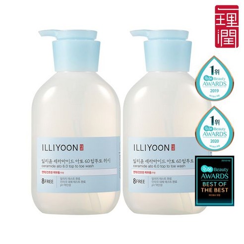 일리윤 튼살크림 200ml 2개, 일리윤 세라마이드 아토6.0 탑투토워시 500ML 2개  Best 5