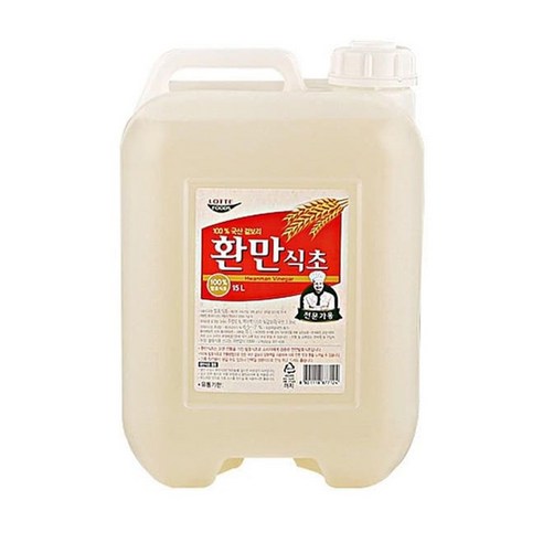 롯데 환만식초 국산 겉보리 100% 15L 식초 말통, 1개