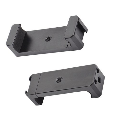 삼각대 마운트 어댑터 범용 홀더 마운트 클립 1/4inch 스마트 폰용 나사 구멍, 설명, 블랙, 알루미늄 합금