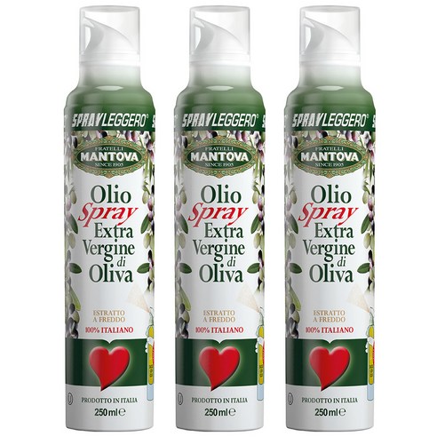 만토바 엑스트라버진 올리브유 스프레이 오리지널, 3개, 250ml