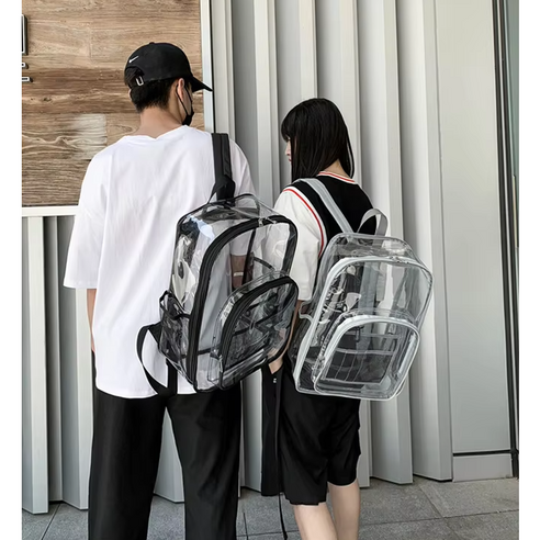 2025년 new 대용량 투명 PVC 비치백 백팩 해외여행 물놀이 가방, 그레이