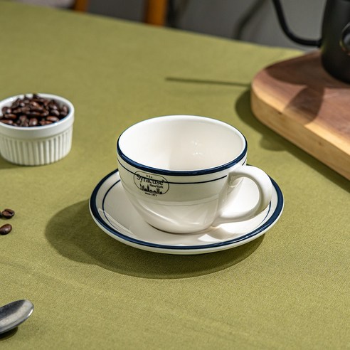 시라쿠스 뉴욕 킹스인 클래식 감성 카페 커피잔, 카푸치노잔(250ml), 1P, 미드나잇 블루