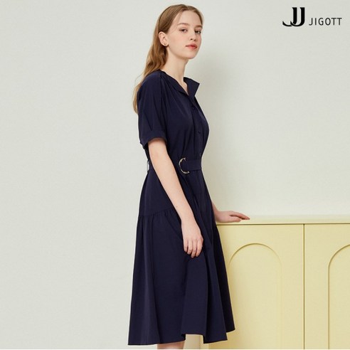 JJ지고트 비대칭 티어드 셔츠 원피스 GN5P0OPT1