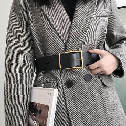 코트 와이드 벨트 간단한 모든 일치하는 패션 한국어 가을 허리 인감 여성 스커트 와이드 벨트 여성 간단한 장식