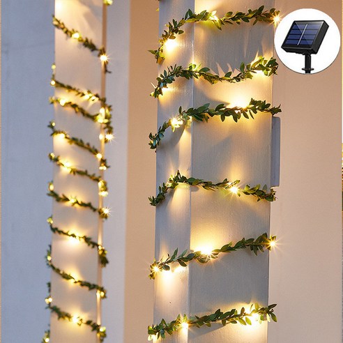 패어리 조명 10m 100LED 5M 50 LED 태양광 메이플 리프 방수 야외 화환 크리스마스 정원 장식, 10M 100LED_Lv Ye