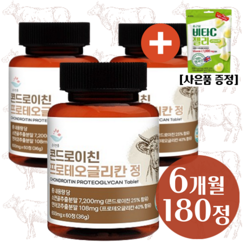 건강공식 콘드로이친 프로테오글리칸 소연골 연어코연골 추출물 600mg 식약처 HACCP 종근당 사은품 증정, 1개, 60정