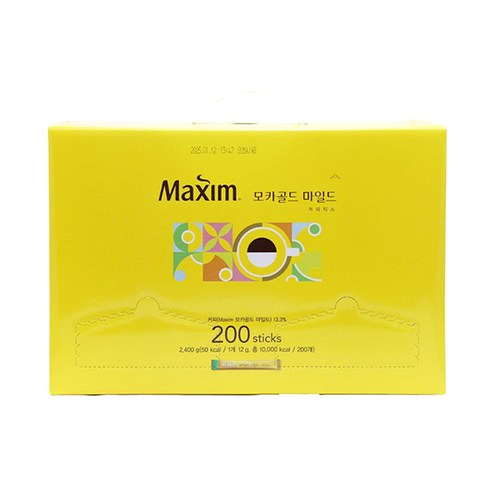 맥심 모카골드 마일드 커피 믹스, 200개입, 12g