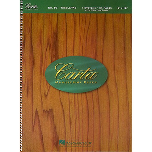 오선악보 + 기타 타브악보 스프링 오선노트 Carta Manuscript Paper No. 10 - Guitar 할 레오나드 Hal Leonard Made in USA