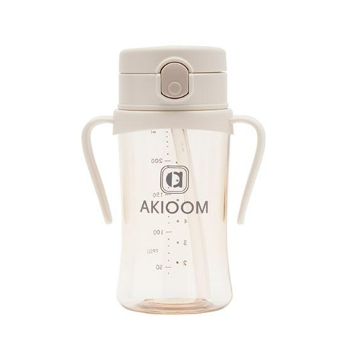 아키움 리뉴얼 유아빨대컵 원터치 아기물병, 크림 260ml, 1개, 260ml