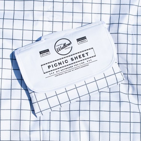 왈로우 피크닉 매트 PVC 방수 패브릭 비치 돗자리, 체크