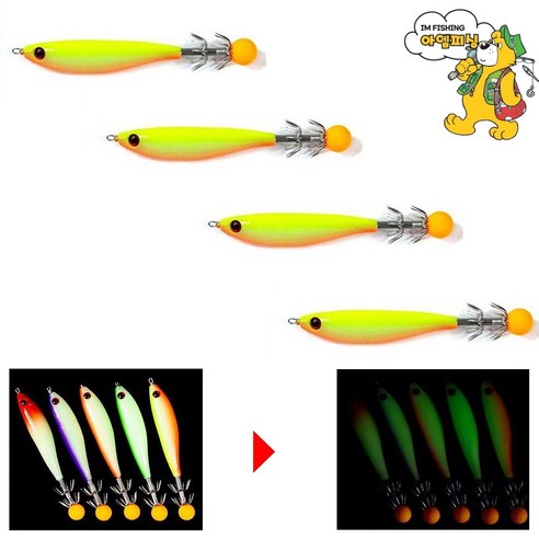 [아엠피싱]TFC 말랑이 웜에기 SOFTBAIT AGI 4pcs/소프트 에기 쭈꾸미 갑오징어 문어, 10챠트러스오렌지, 4개