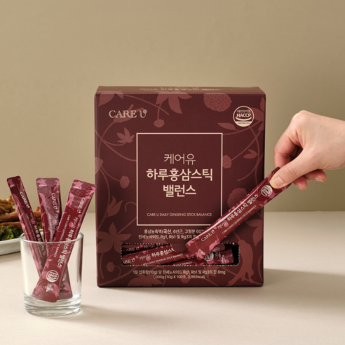 케어유 국내산 6년근 홍삼스틱, 100개