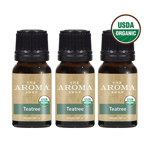 더아로마샵 USDA 천연 아로마 오일 테라피 숙면에좋은향 집중 기분전환 시너지, 티트리, 10ml, 3개