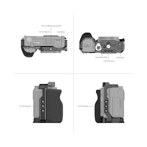 소니 ZV-E10 미러리스 카메라를 위한 확장 가능하고 인체공학적인 케이지