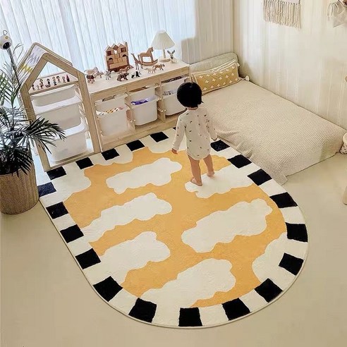[LF] 두꺼운 모조 캐시미어 카펫 아기 등산 패드 침실 베드 사이드 담요 가정용 바닥 매트, 40x60cm, 01