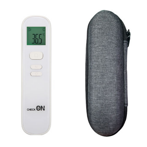 [체크온 국산온도계+파우치 ] 비접촉 온도계 비접촉식 온도측정기, 1, 화이트