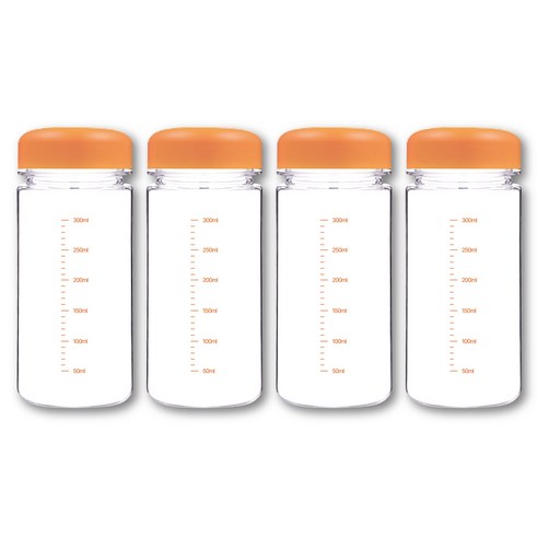 위드 눈금물병 페트 마이보틀 350ml 4P, 오렌지 (4개입), 4개