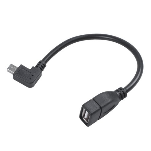 USB 2.0 여성 남성 90도 USB 미니 어댑터 12cm 데이터 케이블, 하나, 검정