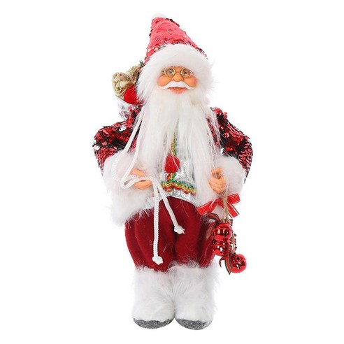 산타 클로스 눈사람 장식품 컬렉션 크리스마스 트리 장식 펜던트 크리스마스 동상 장식 테이블, 30cm 붉은 장식 조각, {"수건소재":"플라스틱 천"}
