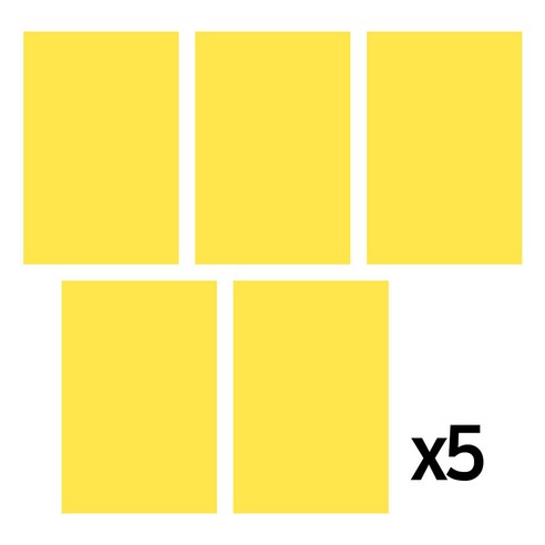 디와이 칼라 고무자석 5개, 300x200x0.8mm 노랑색5개