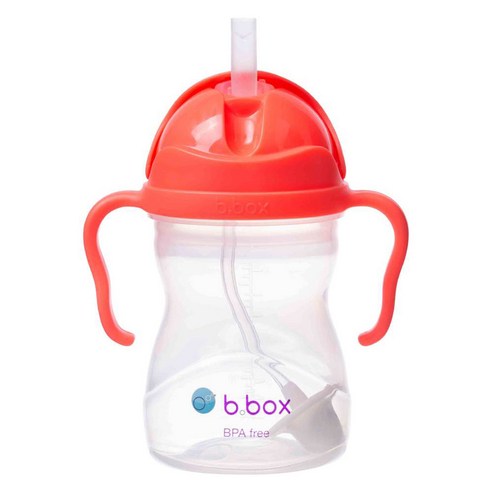 비박스 그래비티 볼 빨대 물병, 워터멜론 레드, 240ml, 1개
