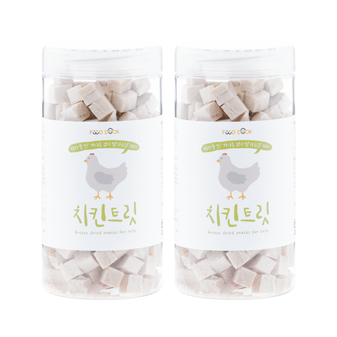 푸드덕펫푸드 강아지 애견 수제 간식 동결건조 큐브 트릿, 2개, 120g, 치킨트릿