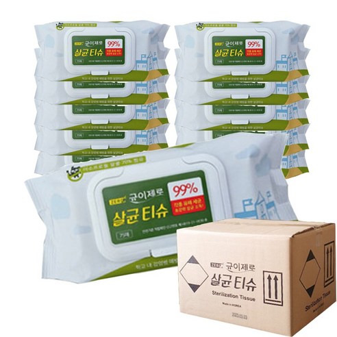 알콜 손 소독 휴대용 살균 물 티슈 캡형 75매10팩, 75g, 75매, 10개