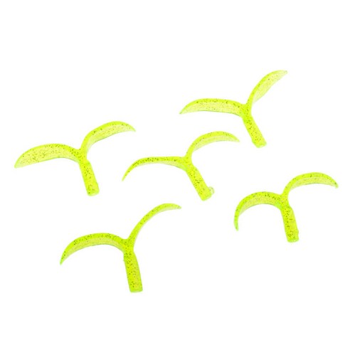 미끼 숟가락베이스 낚시 후크 분할 꼬리에 대 한 5pcs 소프트 유혹 꼬리, 2.6x1.6 인치, 컬러 4, PVC