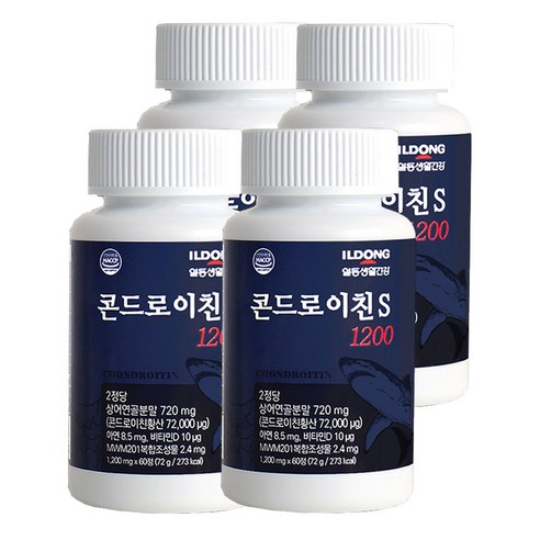 일동 콘드로이친 S 1200mg 관절 영양제 식약처인증, 4개, 60정