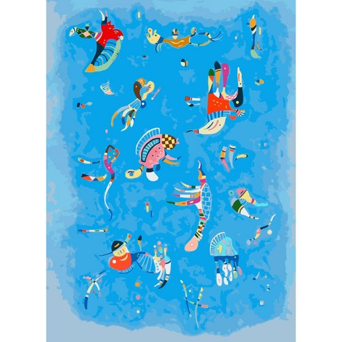 모모픽스페인팅 DIY명화그리기 60x75cm, WP25 칸딘스키 푸른하늘