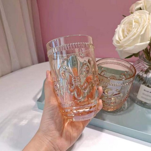 FREELIFE 주스 컵 세트 예쁜 주스잔 크리스탈 HW-553, 301-400ml, amber high