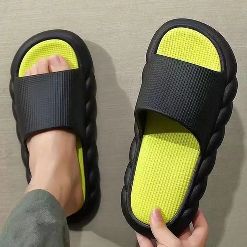 생활탐정홈즈 층간소음방지 거실슬리퍼 거실화 실내화, 형광연두, 1개