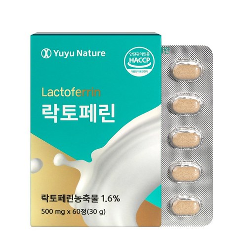 유유네이처 락토페린 정 뉴질랜드산 식약처 HACCP 인증 60정, 1개