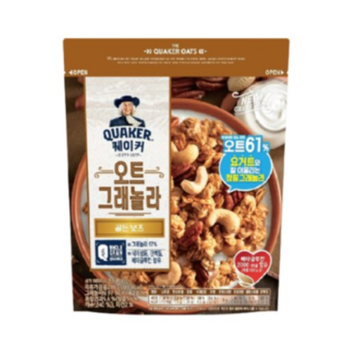 퀘이커 오트 그래놀라 시리얼 골든넛츠, 200g, 12개