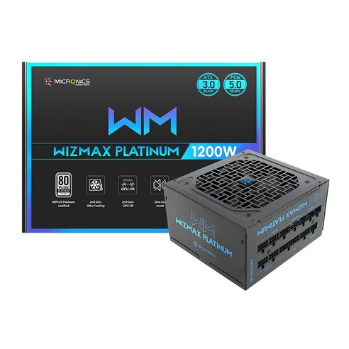 마이크로닉스 WIZMAX 1200W 80PLUS PLATINUM 풀모듈러 ATX 3.0 PCIE5/영샵