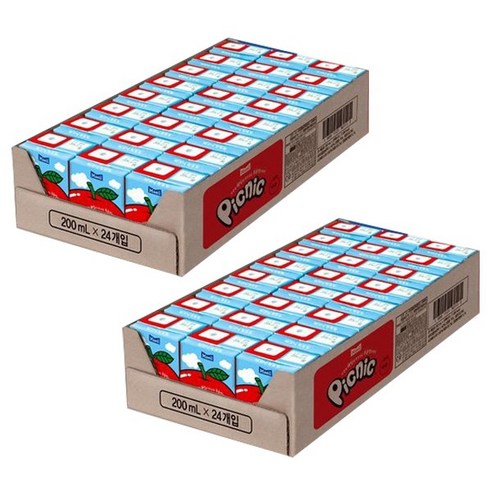 [블루존] 매일유업 피크닉 사과 200ml 48팩, 48개