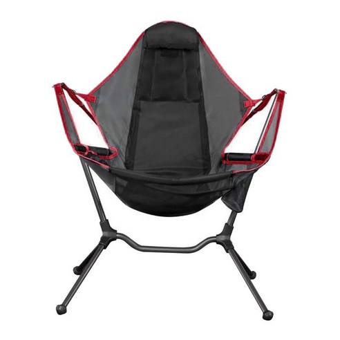 휴대용 흔들 의자 야외 캠핑 접이식 좌석 전화 홀더, 79x64x85cm, 알루미늄 합금, 레드