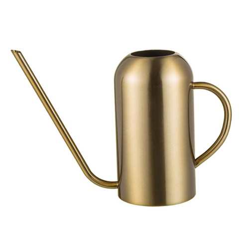 Ursmart 50oz/1.5L 스테인레스 스틸 가든 물포트, 황금, 24.8x21x10.2cm