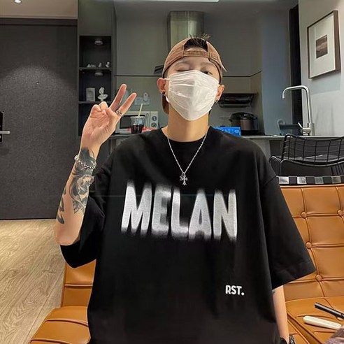 신나몰 남성 반팔티 티셔츠 프린팅 기본 반팔 티
