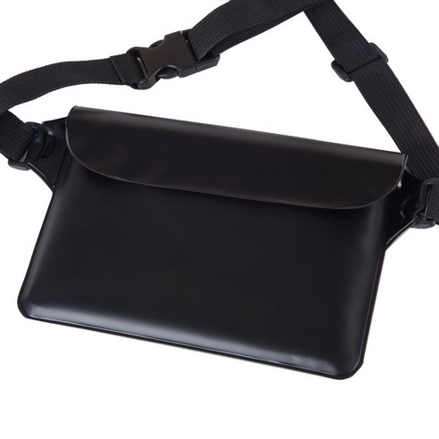 밀봉 지퍼 방수가방 벨크로 방수 pvc 허리 가방, 블랙, 220-150mm, 1개