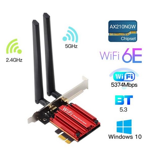 호환가능 3000Mbps WiFi6E 인텔 AX210 블루투스 53 듀얼 밴드 24G5GHz WiFi 카드 80211AXAC PCI Express 무선 네트워크 어댑터 PC네트워, 03 PCE-AX210B