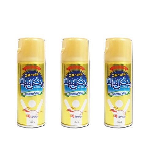 건강두배로 모기 진드기 기피제 디펜스존 에스 에어로졸 180ml, 3개