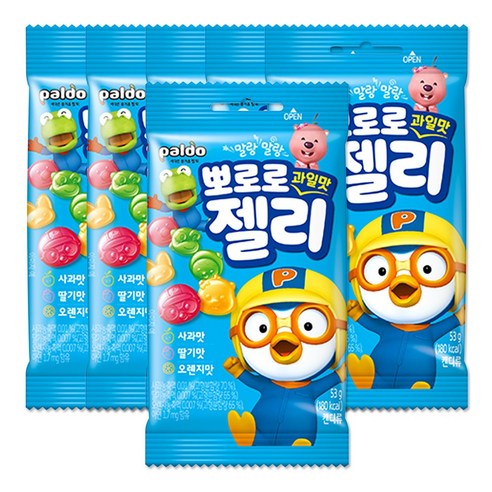 팔도 뽀로로 과일맛 젤리, 53g, 6개