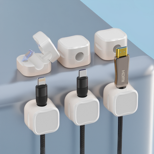 깔끔한 데스크 환경을 위한 혁신, 디어데일리 원터치 자석 케이블 홀더 충전케이블정리