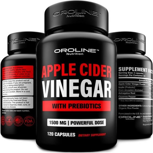 Apple Cider Vinegar Pills with Prebiotic 2 Month Supply - Apple Cider Vinegar Capsules - Apple Cide, 1개, 120정