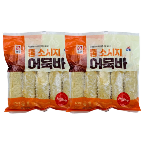 사조오양 통 소시지 어묵바 650g x2봉, 2개