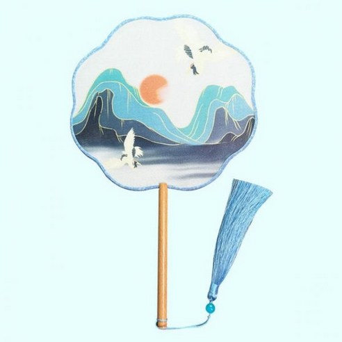 원형부채 빈티지부채 복고풍부채 복고풍 빈티지 공예 여름 한복 폴딩 전통, Yuanshan
