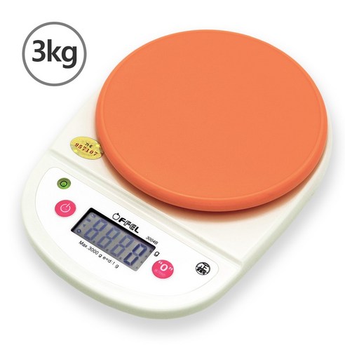 오펠 3kg 대용량 주방저울 OF-3004B, 코랄핑크